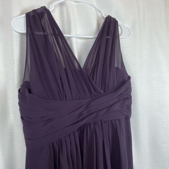 Bill LevKoft Dress Plum Deep Purple Long Formal Bridesmaid Prom Sz 10 Empire - Picture 3 of 8